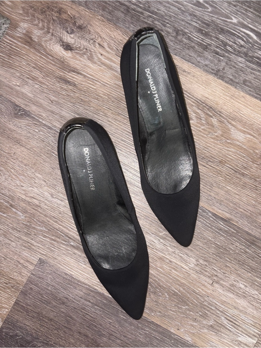 Donald J Pliner Black Pointed Toe Wedge Pumps Size 9